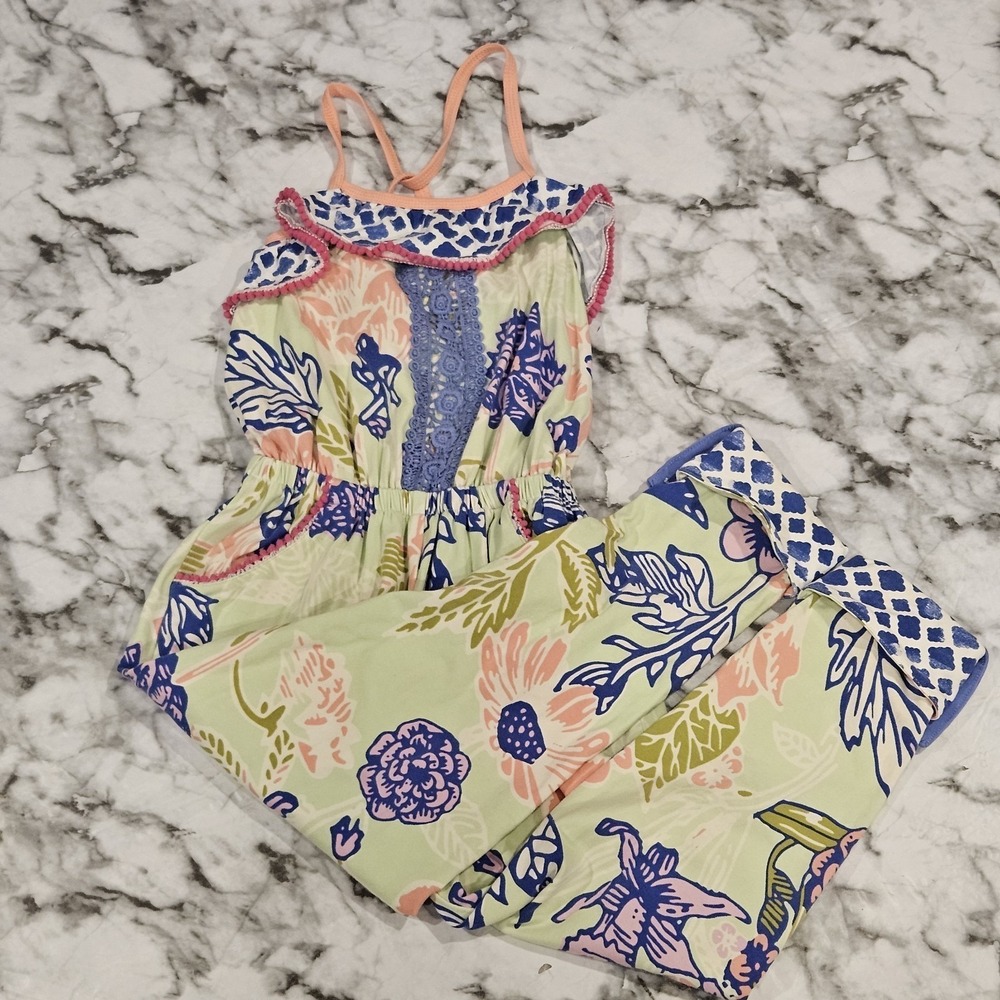 Matilda Jane Girls Romper Size 4 Floral Jumpsuit Outfit Spring Summer